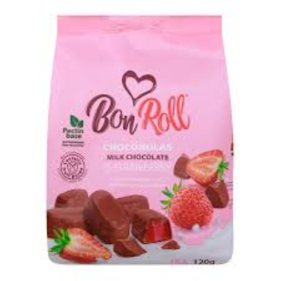 BONROLL MILK CHOCOLATE N STRAWBERRY 120G
